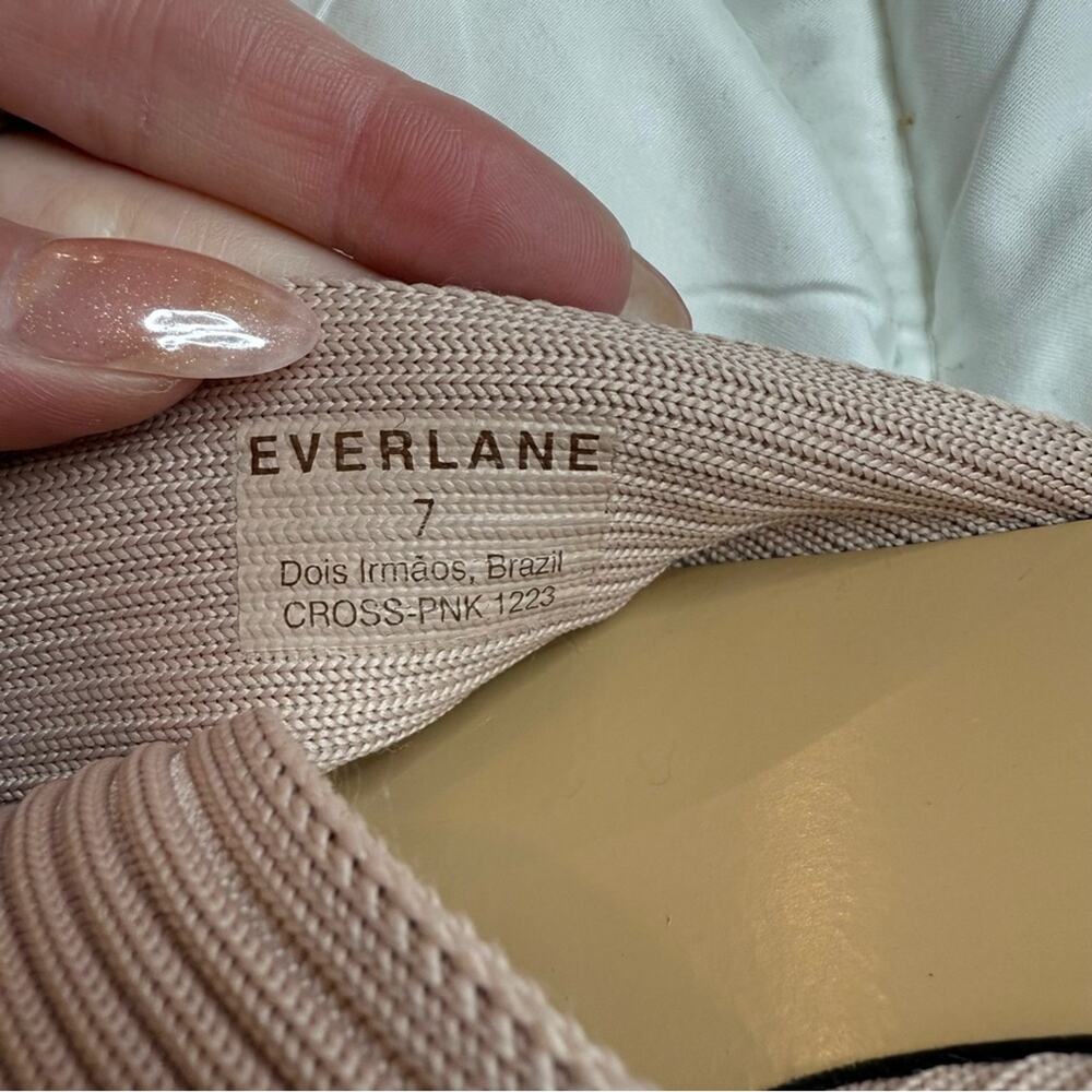 Everlane Day Crossover Sandal Pink Tan Knit Slide Sandals Size 7 - Picture 7 of 9